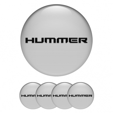 Hummer Wheel Stickers for Center Caps Grey Base Black Logo Variant