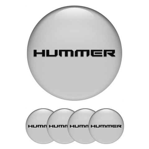 Hummer Wheel Stickers for Center Caps Grey Base Black Logo Variant