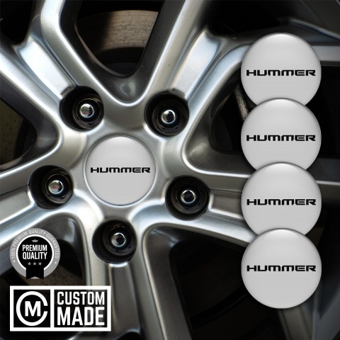 Hummer Wheel Stickers for Center Caps Grey Base Black Logo Variant