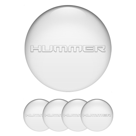 Hummer Stickers for Wheels Center Caps White Base Transparent Logo Design