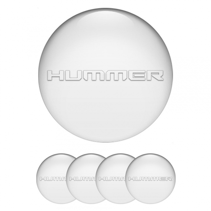 Hummer Stickers for Wheels Center Caps White Base Transparent Logo Design