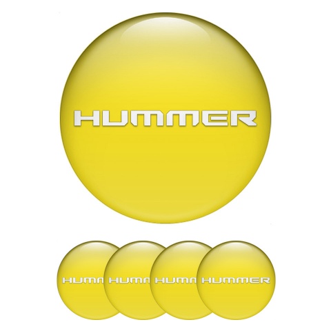 Hummer Emblem for Wheel Center Caps Yellow Background White Logo
