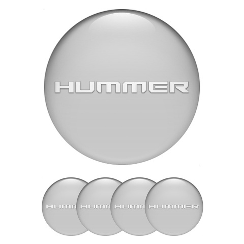Hummer Emblem for Center Wheel Caps Grey Background White Logo