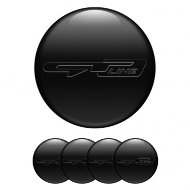 Kia GT Emblem for Wheel Center Caps Black Base Dark Logo Edition