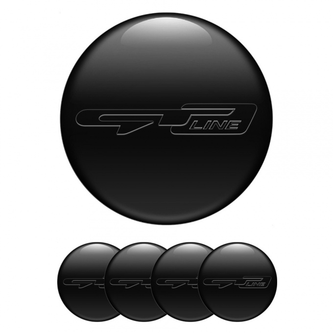 Kia GT Emblem for Wheel Center Caps Black Base Dark Logo Edition