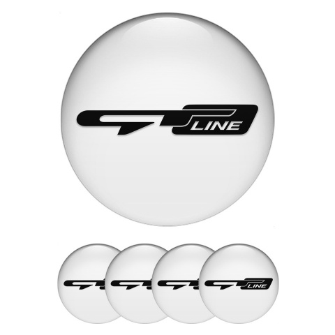 Kia GT Emblem for Center Wheel Caps White Base Black Logo Edition