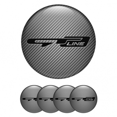 Kia GT Center Caps Wheel Emblem Light Carbon Fiber Black Logo Edition
