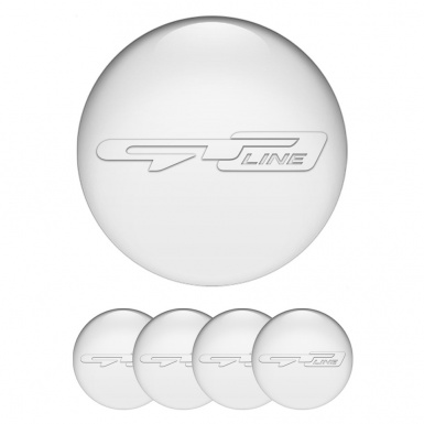 Kia GT Wheel Emblem for Center Caps White Fill Transparent Logo