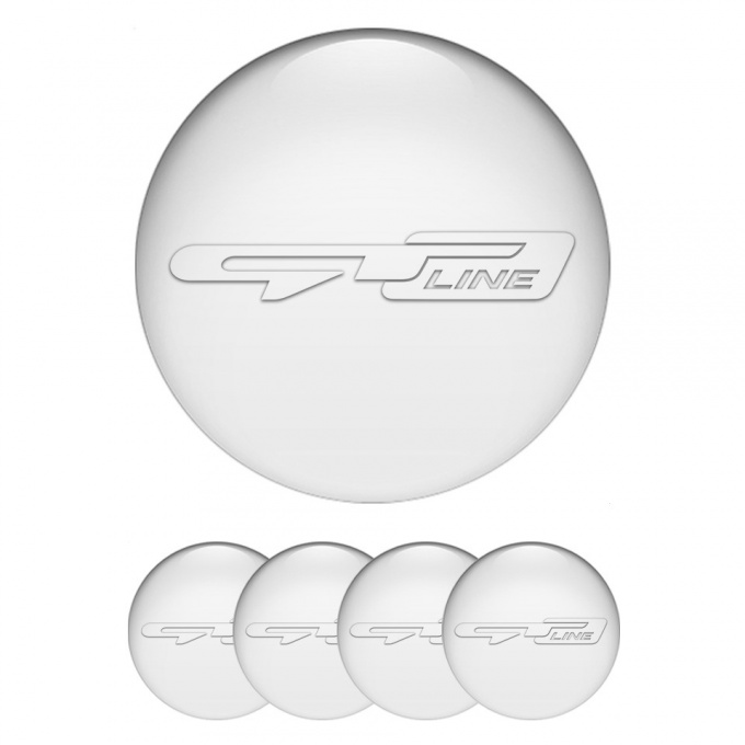 Kia GT Wheel Emblem for Center Caps White Fill Transparent Logo