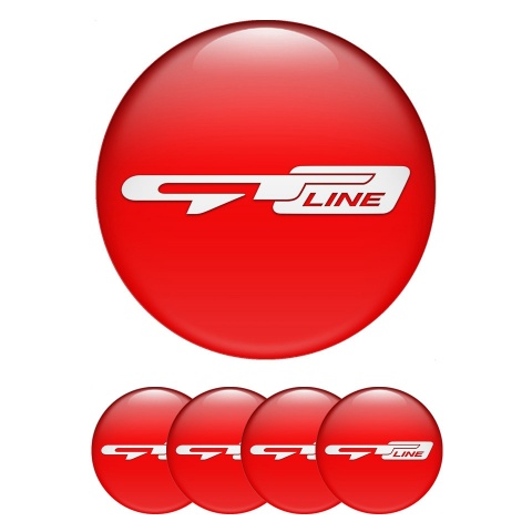 Kia GT Stickers for Wheels Center Caps Red Background White Logo
