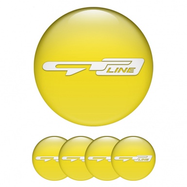 Kia GT Emblem for Wheel Center Caps Yellow Background White Logo
