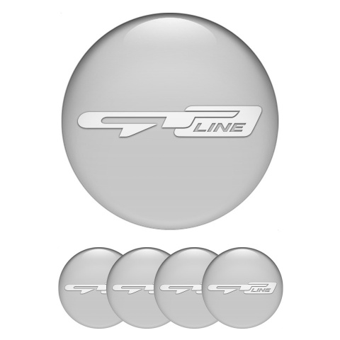 Kia GT Emblem for Center Wheel Caps Grey Background White Logo