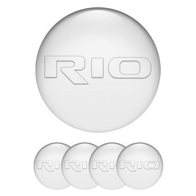 Kia Rio Emblem for Wheel Center Caps White Fill Transparent Logo Motif