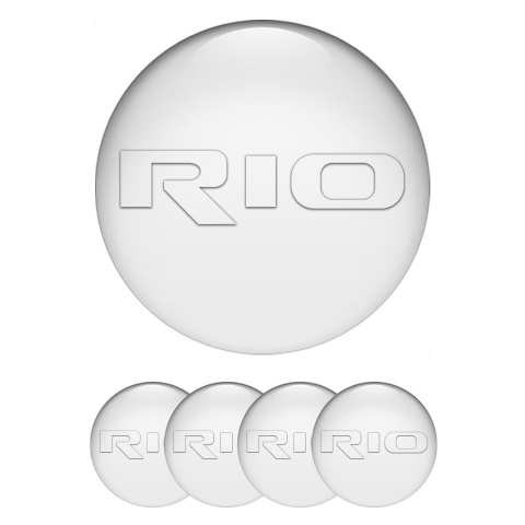 Kia Rio Emblem for Wheel Center Caps White Fill Transparent Logo Motif