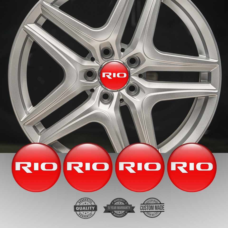 Kia Rio Emblem for Center Wheel Caps Red Fill White Logo Edition ...