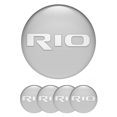 Kia Rio Emblems for Center Wheel Caps Grey Base White Logo Edition