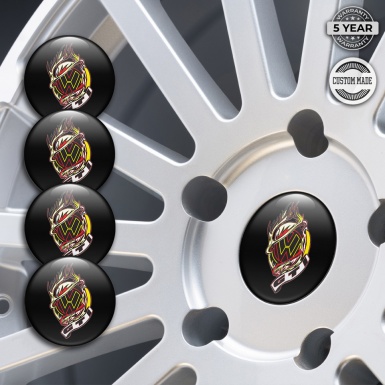 VW GTI Emblems for Center Wheel Caps Black Fill Burning Logo Design