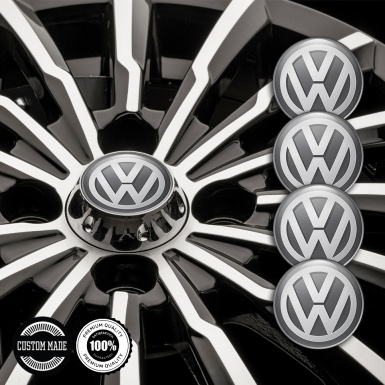 VW Silicone Stickers for Center Wheel Caps Grey Ring Light Ornament Logo