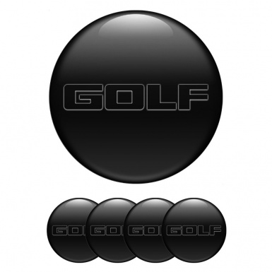 VW Golf Emblems for Center Wheel Caps Black Base Transparent Logo