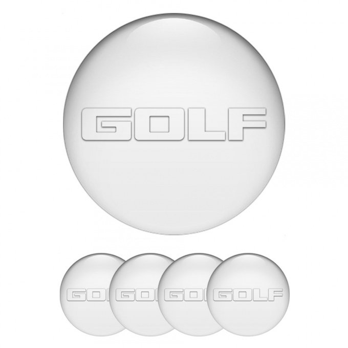 VW Golf Emblem for Wheel Center Caps White Fill Transparent Logo