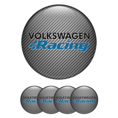 VW Emblems for Center Wheel Caps Light Carbon Blue Racing Edition