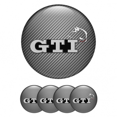 VW GTI Center Caps Wheel Emblem Light Carbon Monster Face Logo