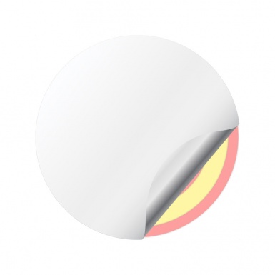VW Emblem for Wheel Center Caps Red Base Yellow Classic Logo Design