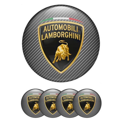 Lamborghini Center Caps Wheel Emblem Carbon Classic Shield Italian Flag