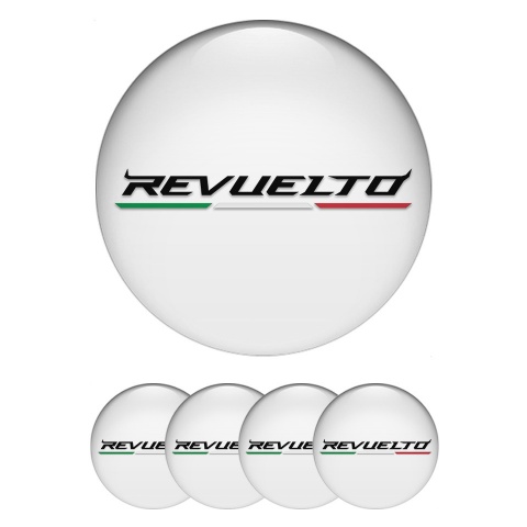 Lamborghini Revuelto Emblem for Center Wheel Caps White Italian Design