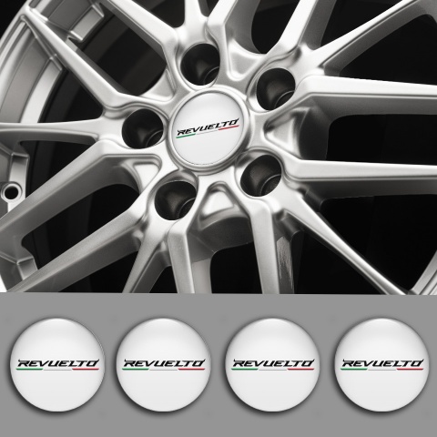 Lamborghini Revuelto Emblem for Center Wheel Caps White Italian Design