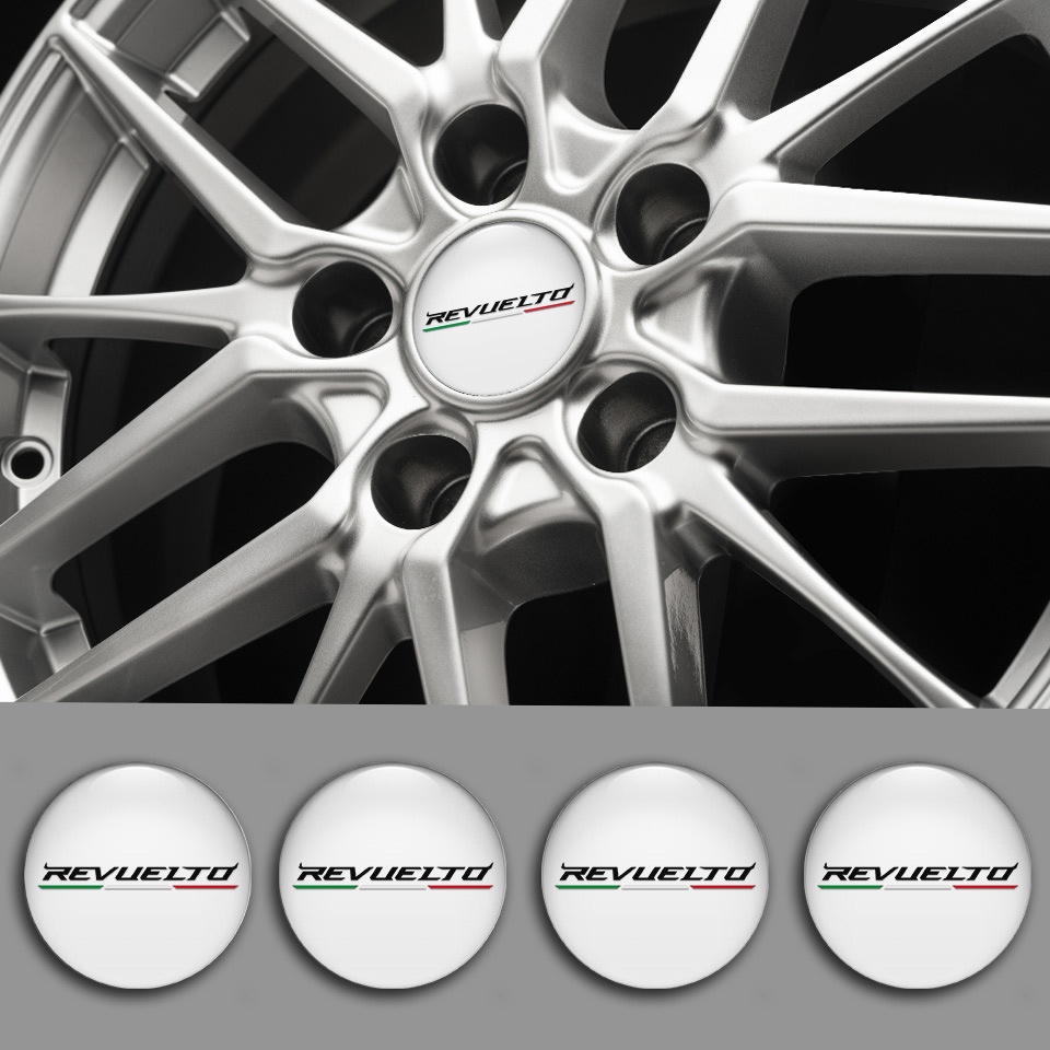 Lamborghini Revuelto Emblem for Center Wheel Caps White Italian Design ...