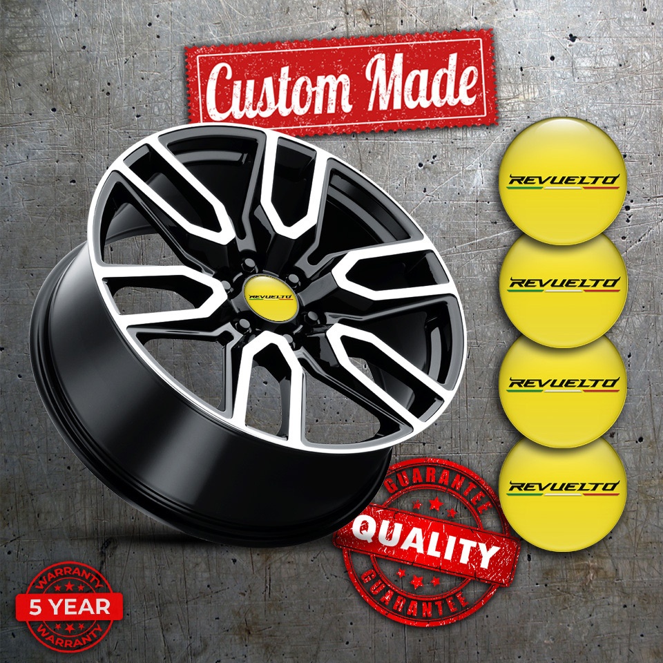 Lamborghini Revuelto Wheel Stickers for Center Caps Yellow Italian ...