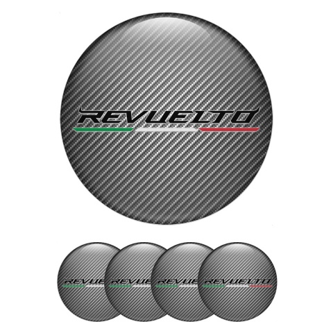 Lamborghini Revuelto Stickers for Wheels Center Caps Carbon Italian Edition