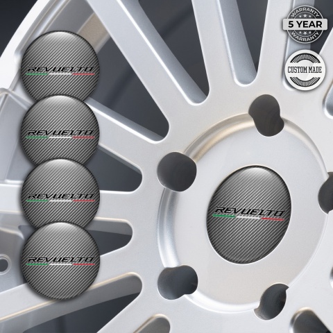 Lamborghini Revuelto Stickers for Wheels Center Caps Carbon Italian Edition