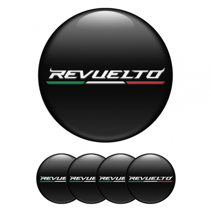 Lamborghini Revuelto Emblem for Center Wheel Caps Black White Edition
