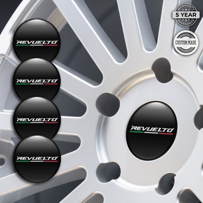 Lamborghini Revuelto Emblem for Center Wheel Caps Black White Edition ...