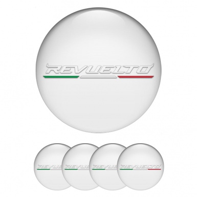 Lamborghini Revuelto Center Wheel Caps Stickers Pearl White Edition