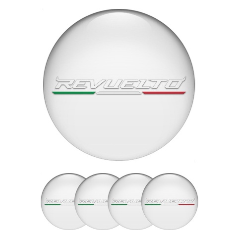 Lamborghini Revuelto Center Wheel Caps Stickers Pearl White Edition