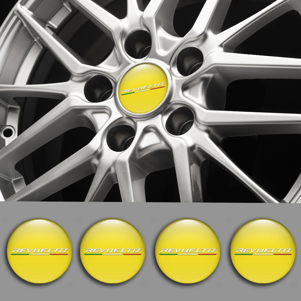 Lamborghini Revuelto Wheel Stickers for Center Caps Yellow White ...