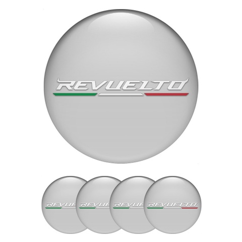 Lamborghini Revuelto Center Caps Wheel Emblem Grey White Edition