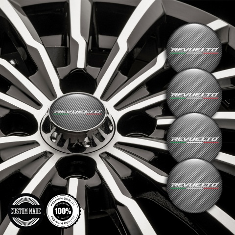 Lamborghini Revuelto Wheel Emblem for Center Caps Carbon White Edition