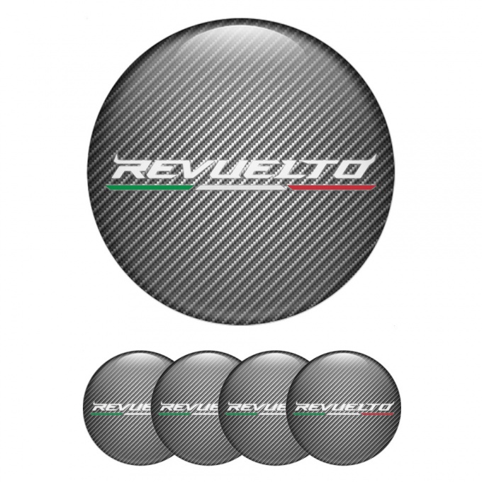 Lamborghini Revuelto Wheel Emblem for Center Caps Carbon White Edition