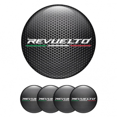Lamborghini Revuelto Stickers for Wheels Center Caps Dark White Edition