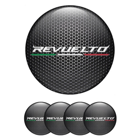 Lamborghini Revuelto Stickers for Wheels Center Caps Dark White Edition