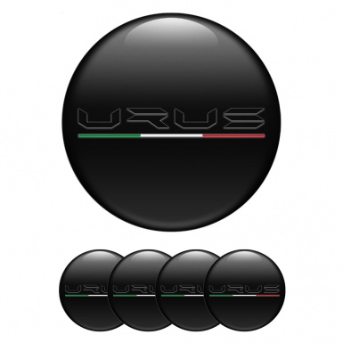 Lamborghini Urus Emblem for Center Wheel Caps Black Base Dark Logo