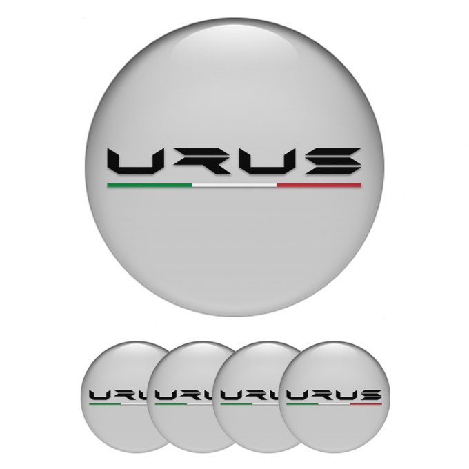 Lamborghini Urus Wheel Emblem for Center Caps Grey Base Black Logo