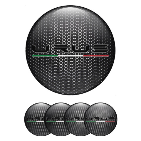 Lamborghini Urus Center Caps Wheel Emblem Steel Mesh Base Black Logo