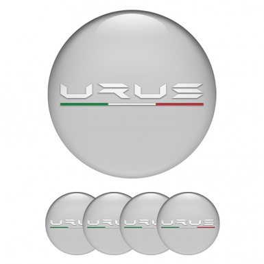 Lamborghini Urus Emblem for Center Wheel Caps Grey White Logo Edition