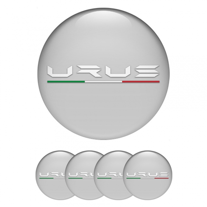 Lamborghini Urus Emblem for Center Wheel Caps Grey White Logo Edition