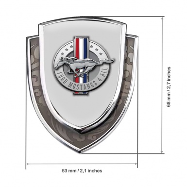 Ford Mustang Emblem Self Adhesive Silver Moon Grey Chrome Logo Design